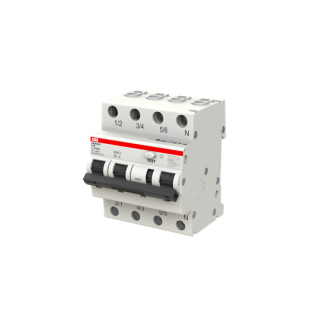 Chránič proudový s nadproudovou ochranou ABB-DS203NC 3P+N 16A C (5-10In) 30mA typ A 6kA